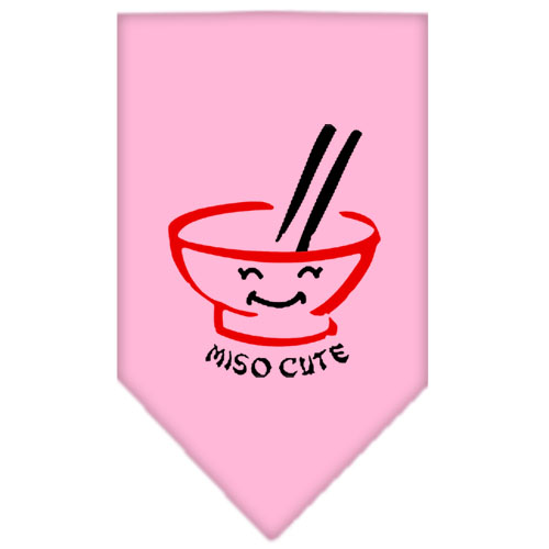 Miso Cute Screen Print Bandana Light Pink Large